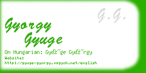 gyorgy gyuge business card